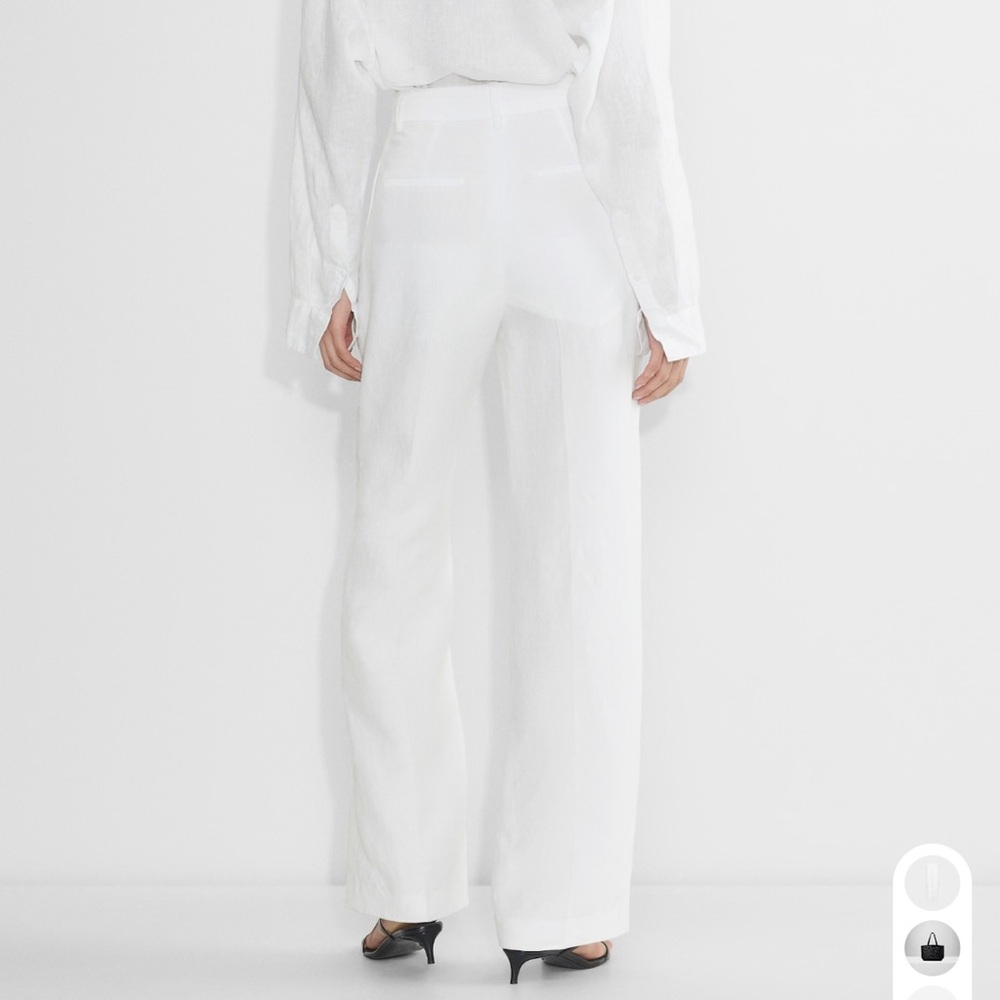 Aritzia Effortless Linen White Pants - Picture 2 of 5